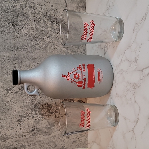 Holiday Silver Growler Santa Beer Ski Goggles Happy Holidays - Picture 5 of 8